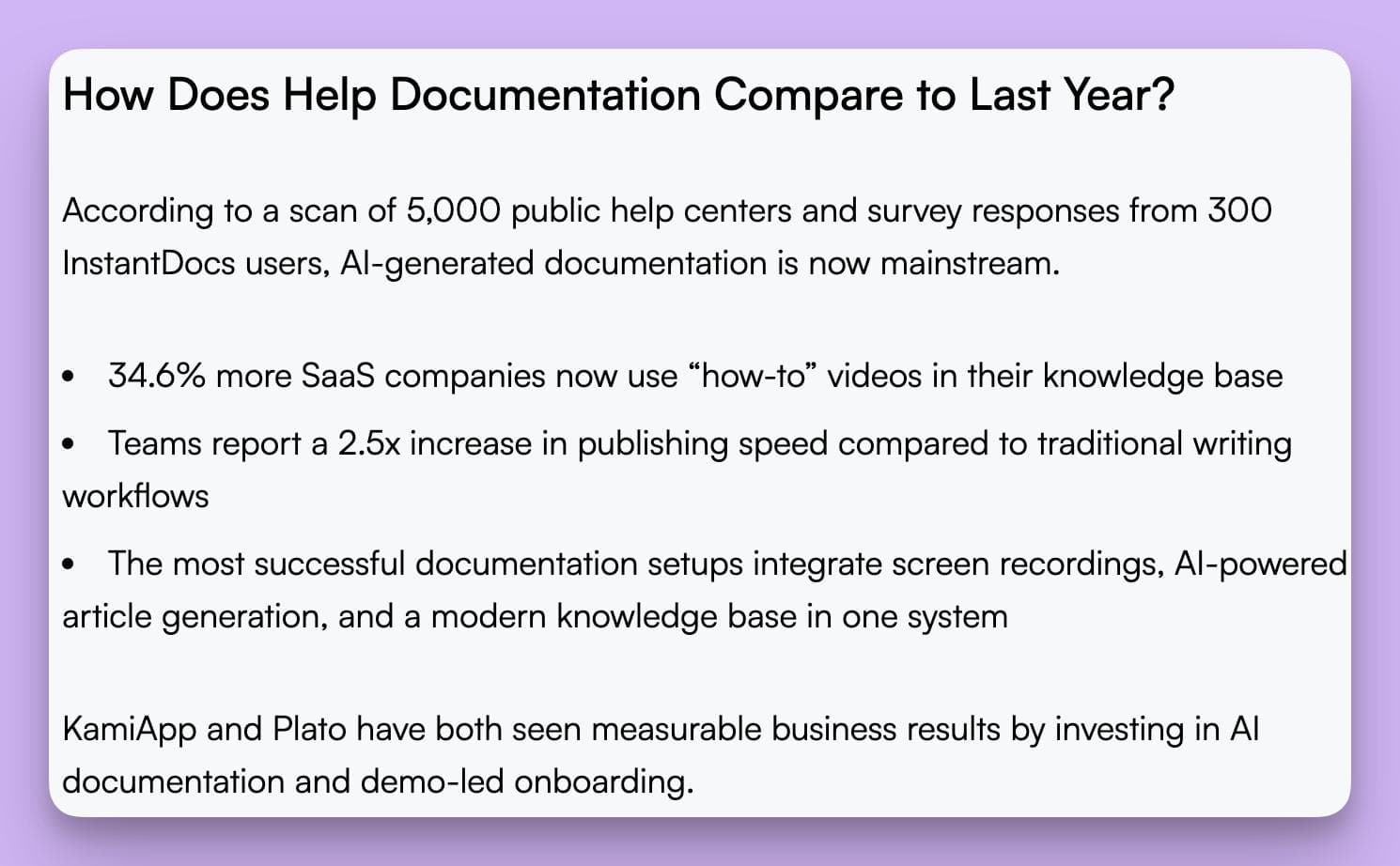 SaaS companies using InstantDocs knowledge management software see measurable business results