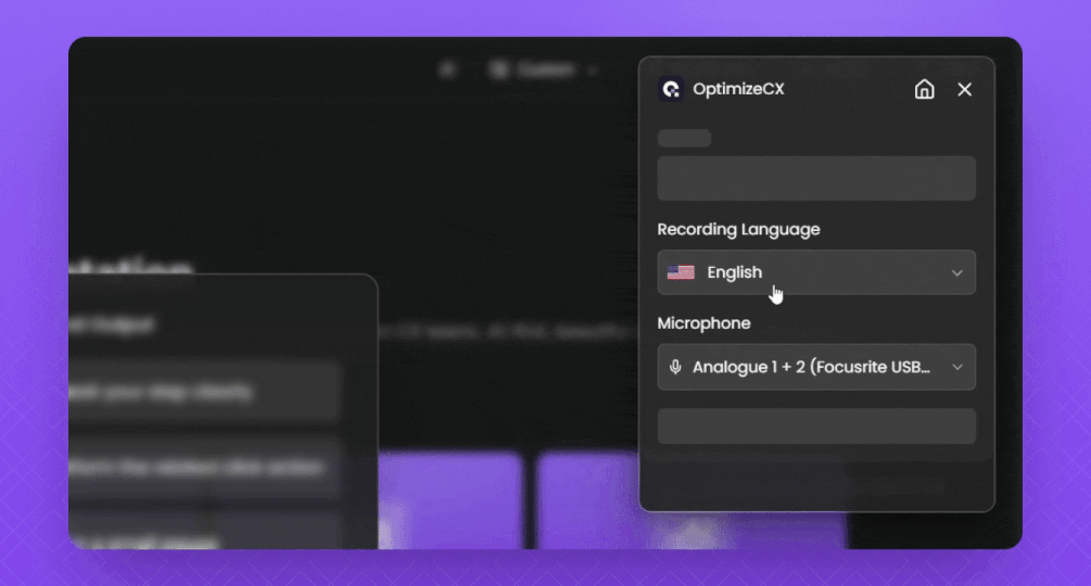 screenshot showing how the instantdocs ai recorder feature works.